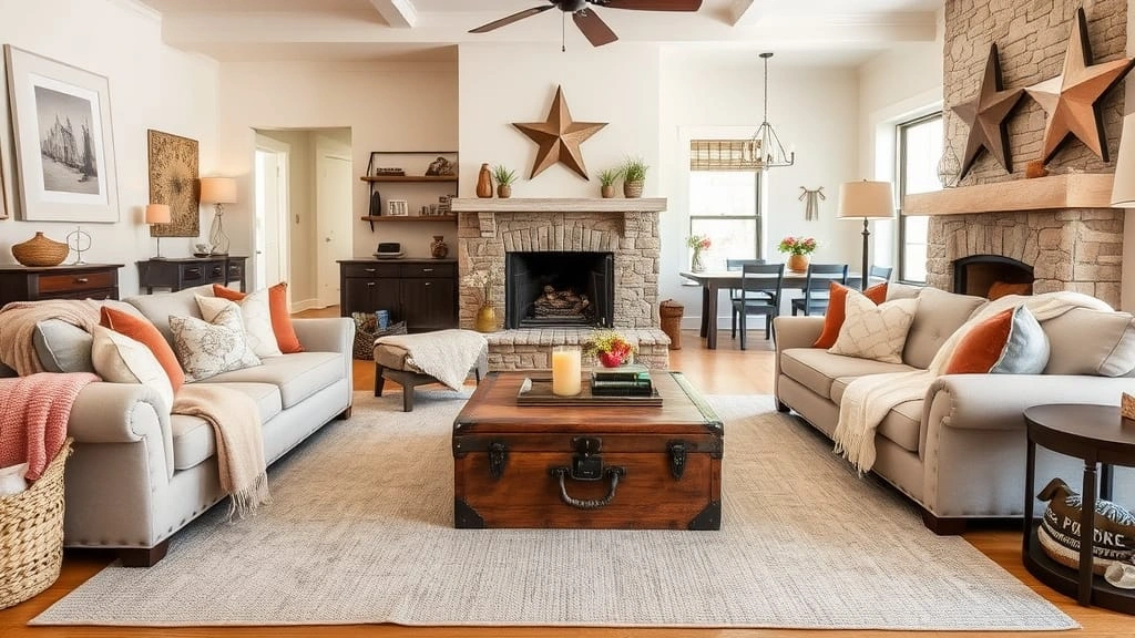 Cozy Living Room Styled with Texas Decor Elements