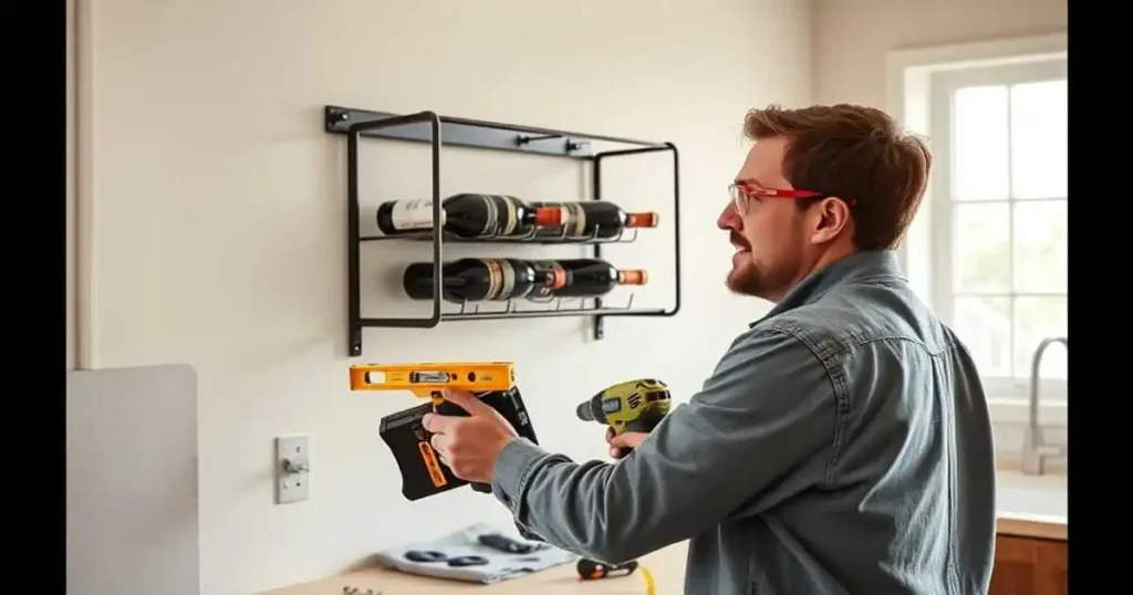 Installing a Decorative Wall Mounted Wine Rack